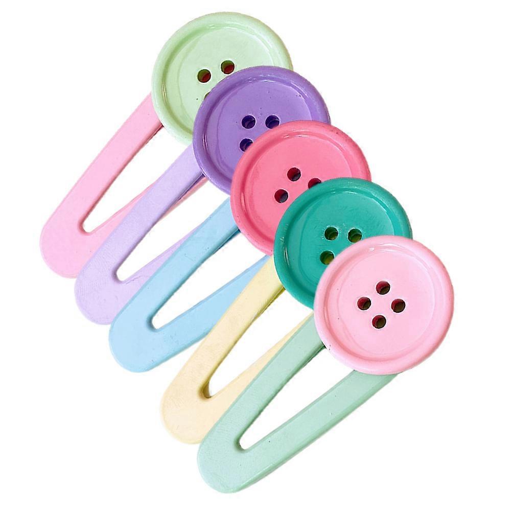 Cute Hair Clips For Girls Simple and Versatile Fixes Bangs Light Green 5Pcs