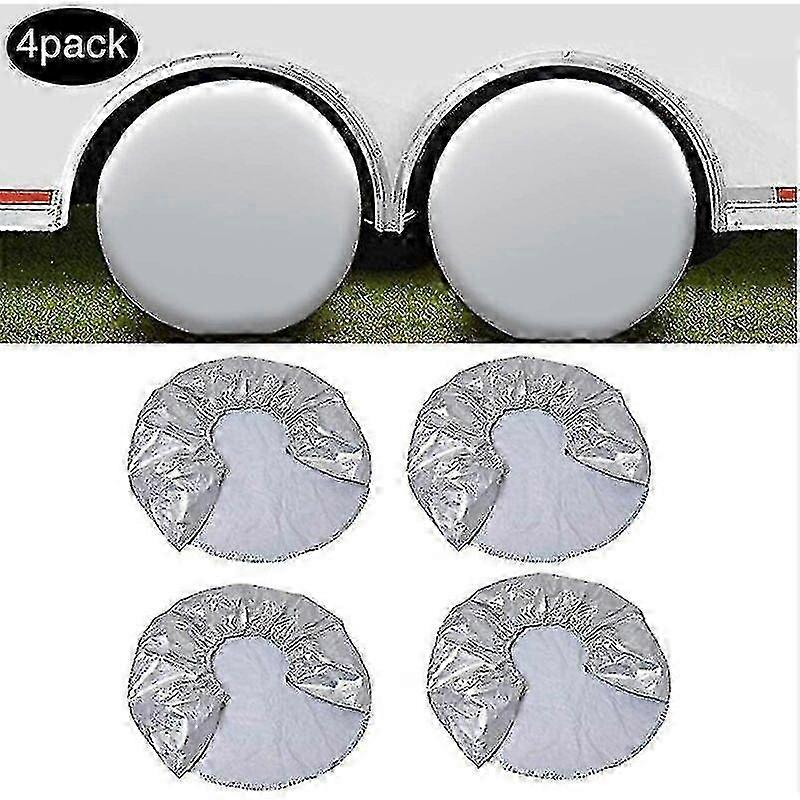 4 Dekkdeksler Sett for Tilhenger RV Bil Lastebil Camper