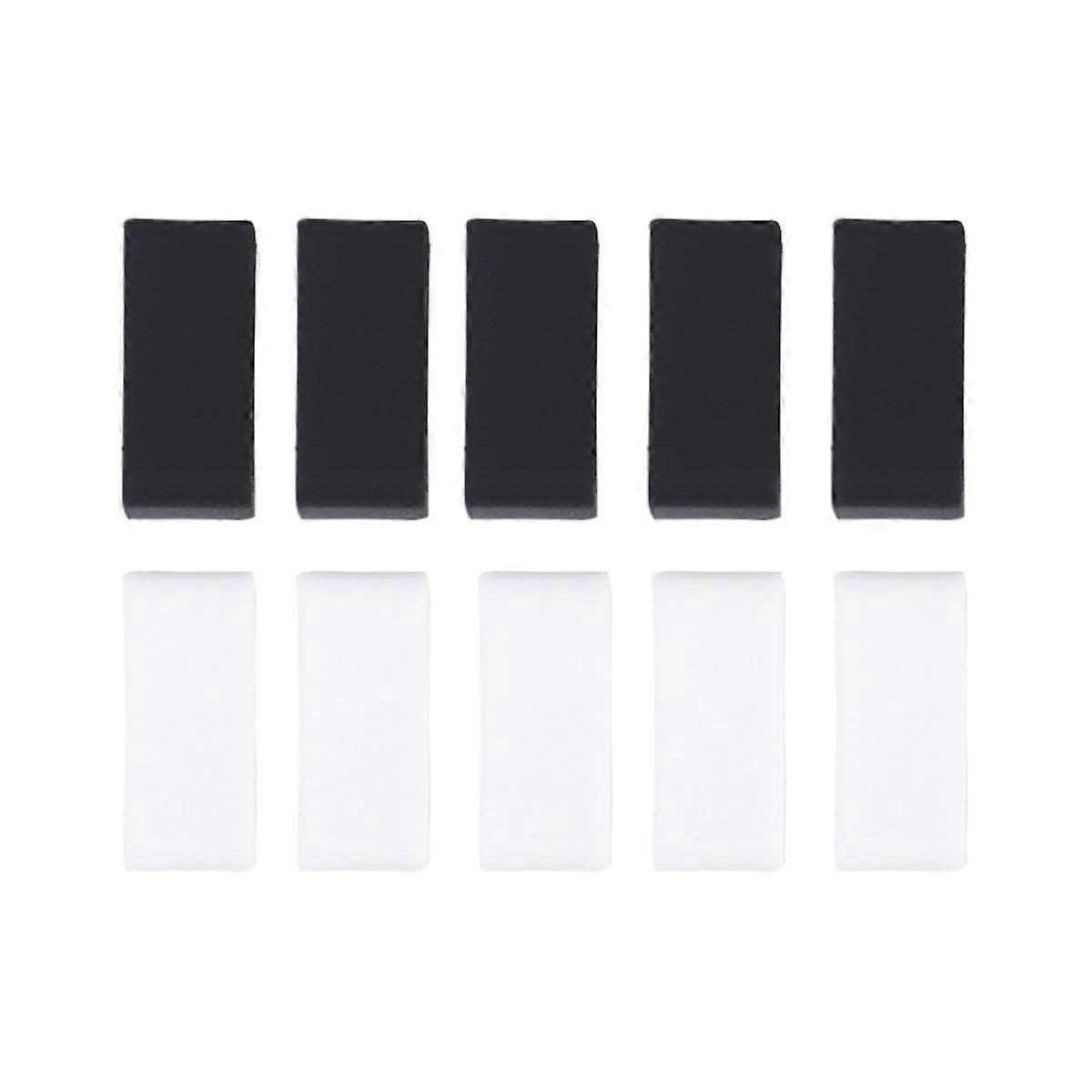 Universal Watch Strap Flexible Black White Bands for Casual Wear 10Pack