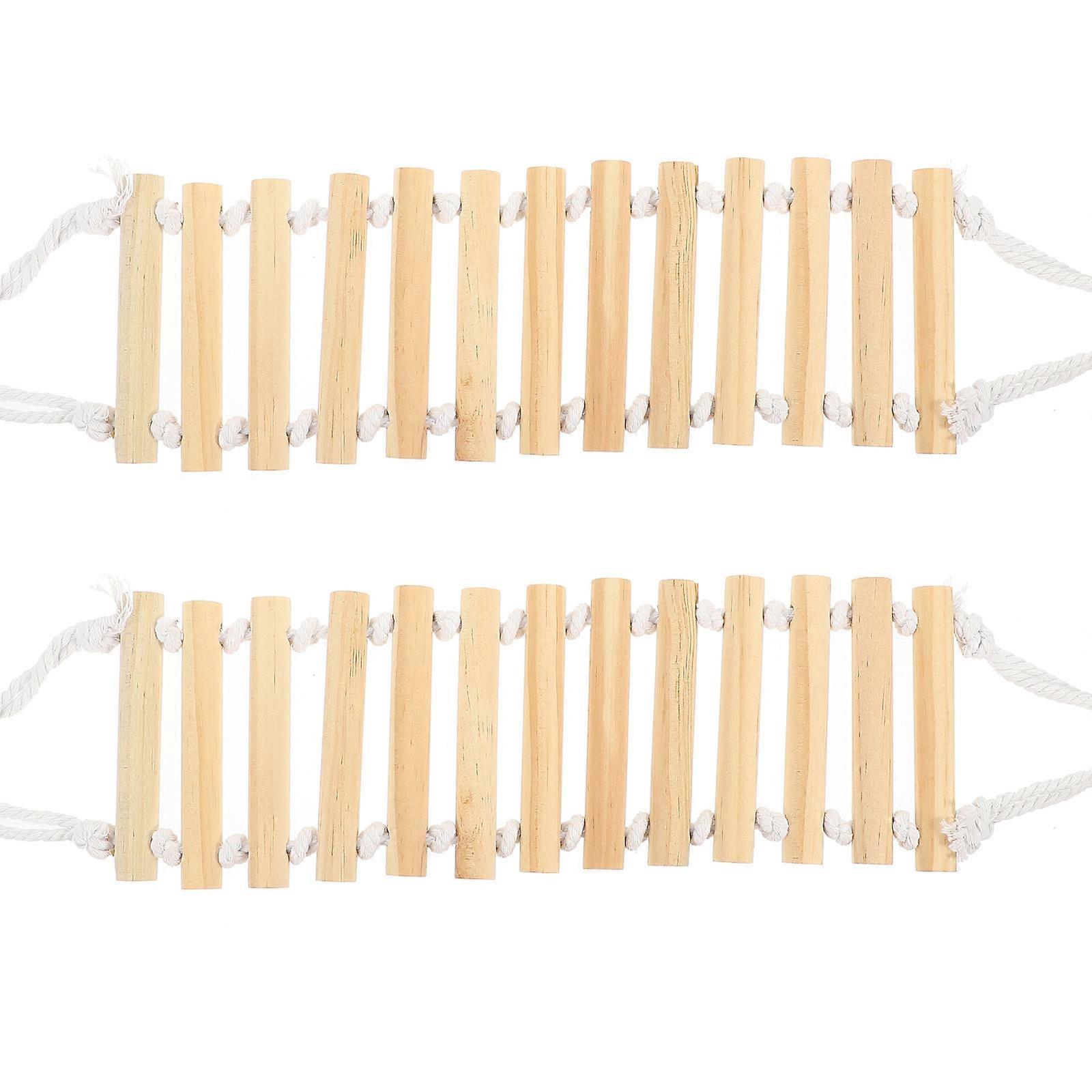 Parrot Chewing Toy Wooden Bird Plaything Light Yellow 30X10X1.5CM 2Pcs