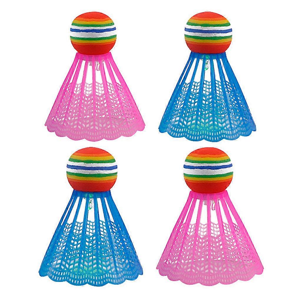 4pcs Luminous LED Badminton Shuttlecocks Glowing Color Sports Shuttle for Outdoor Play Blue