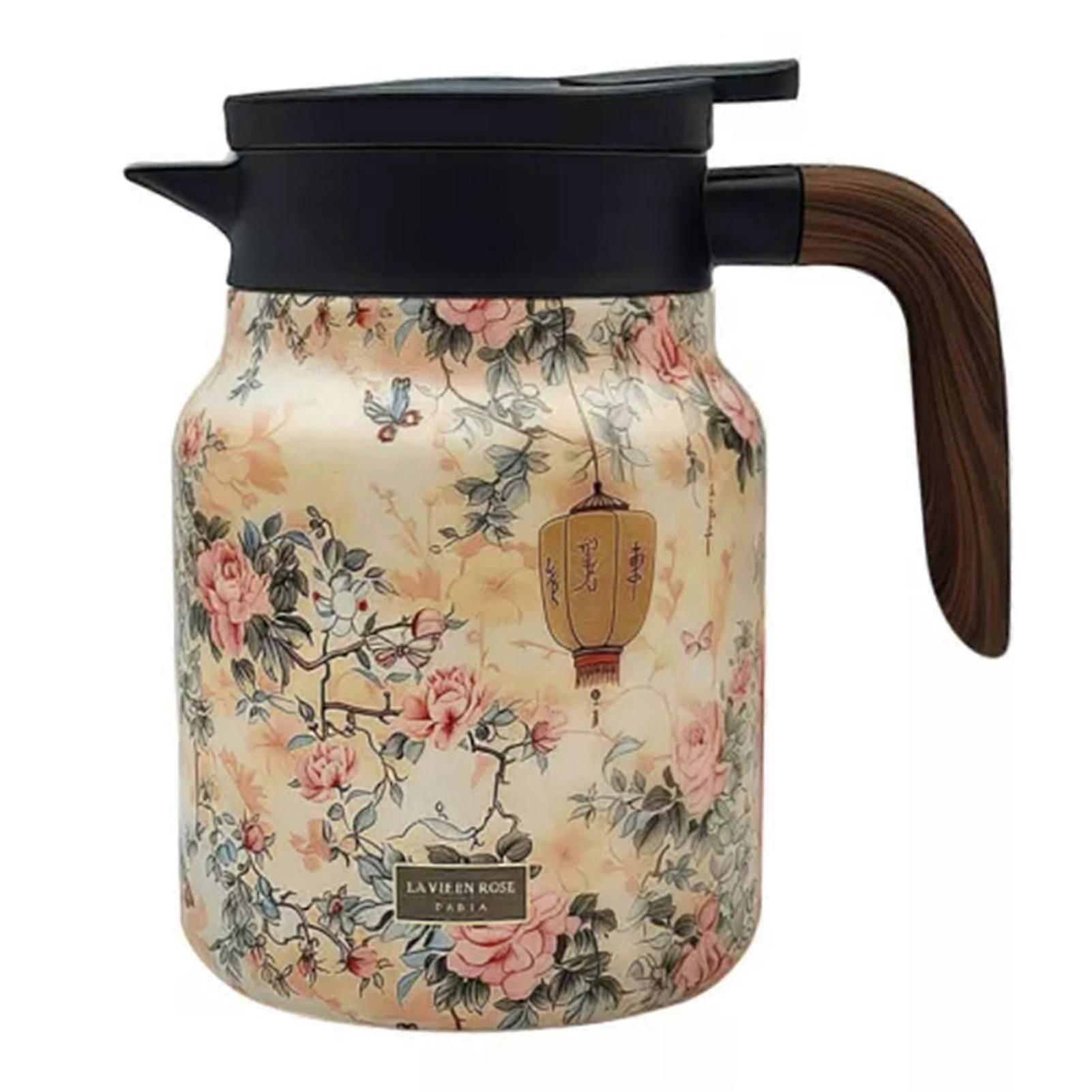 Insulated Teapot with Built-in Infuser Portable Travel Thermos-Flask for Home Travel