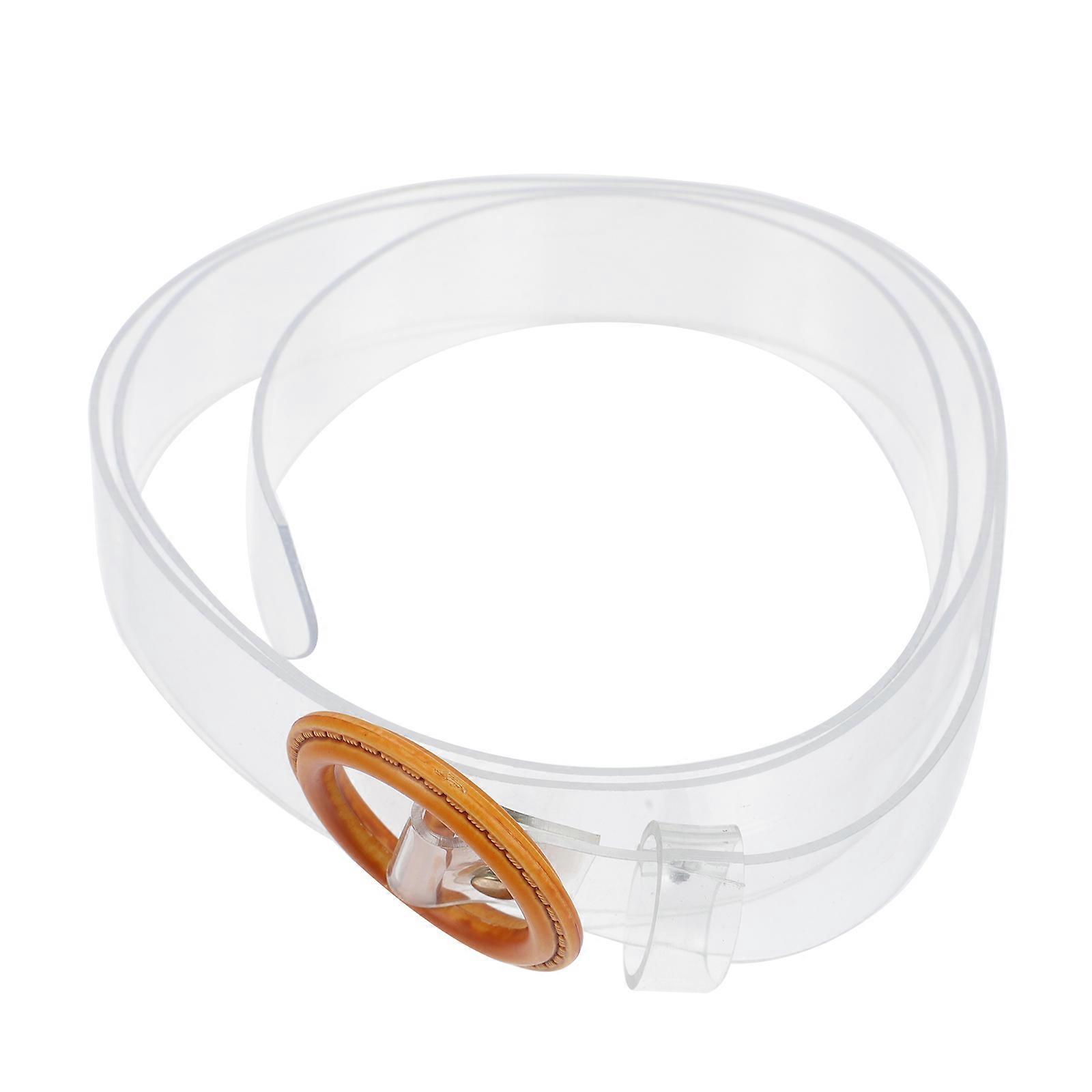 Clear Waist Belt Assorted Color Wedding Business Meeting Resin Button 100x2 5cm 1Pack