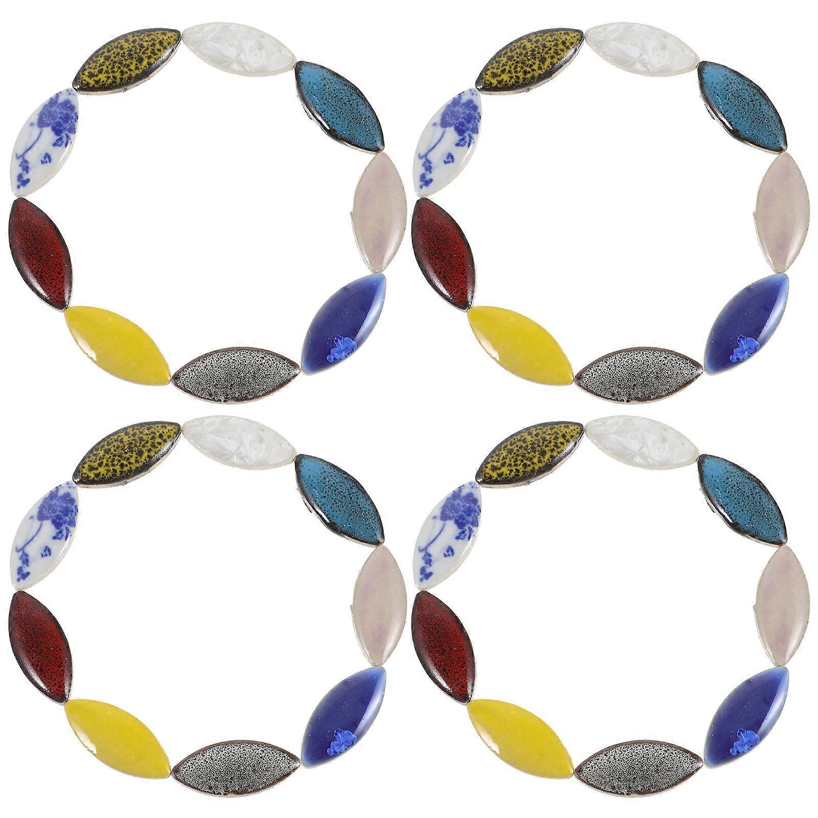 Flat Stone Tiles Stone Mosaic Tiles Assorted Color 3.50X1.50X0.30CM Craft Supplies For Artists DIY Craft 1 Set