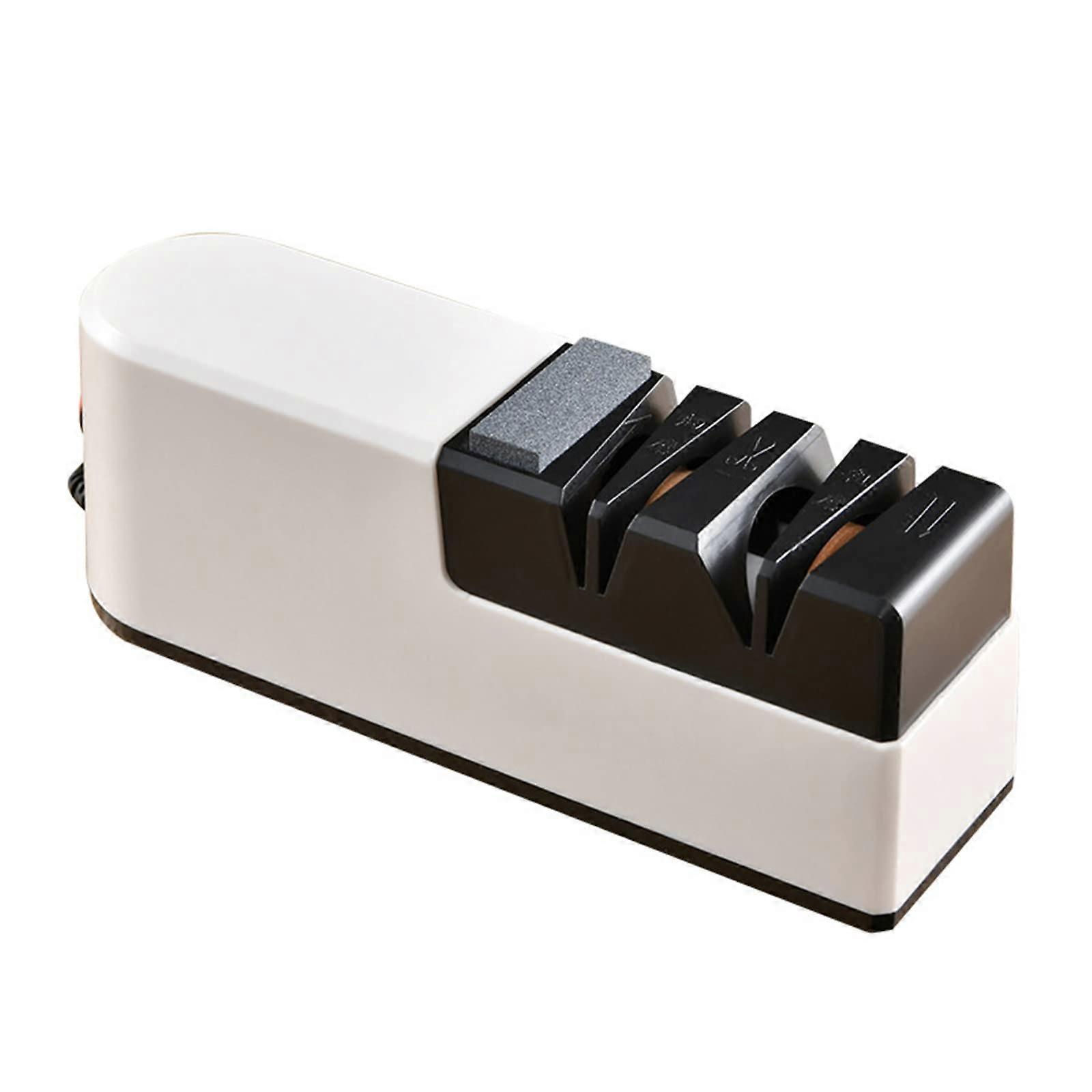 Electric USB Knife Sharpener for Kitchen Scissors, Automatic and Safe Sharpening Tool for All Blades