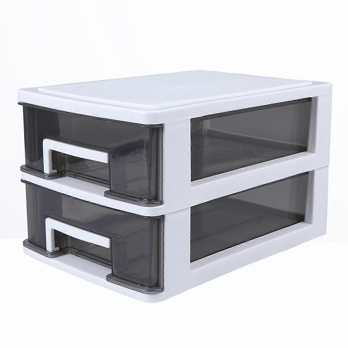 Desktop Organizer Box Multi-Functional Storage Cabinet Drawer Type Portable Storage Case Transparent 1Pack