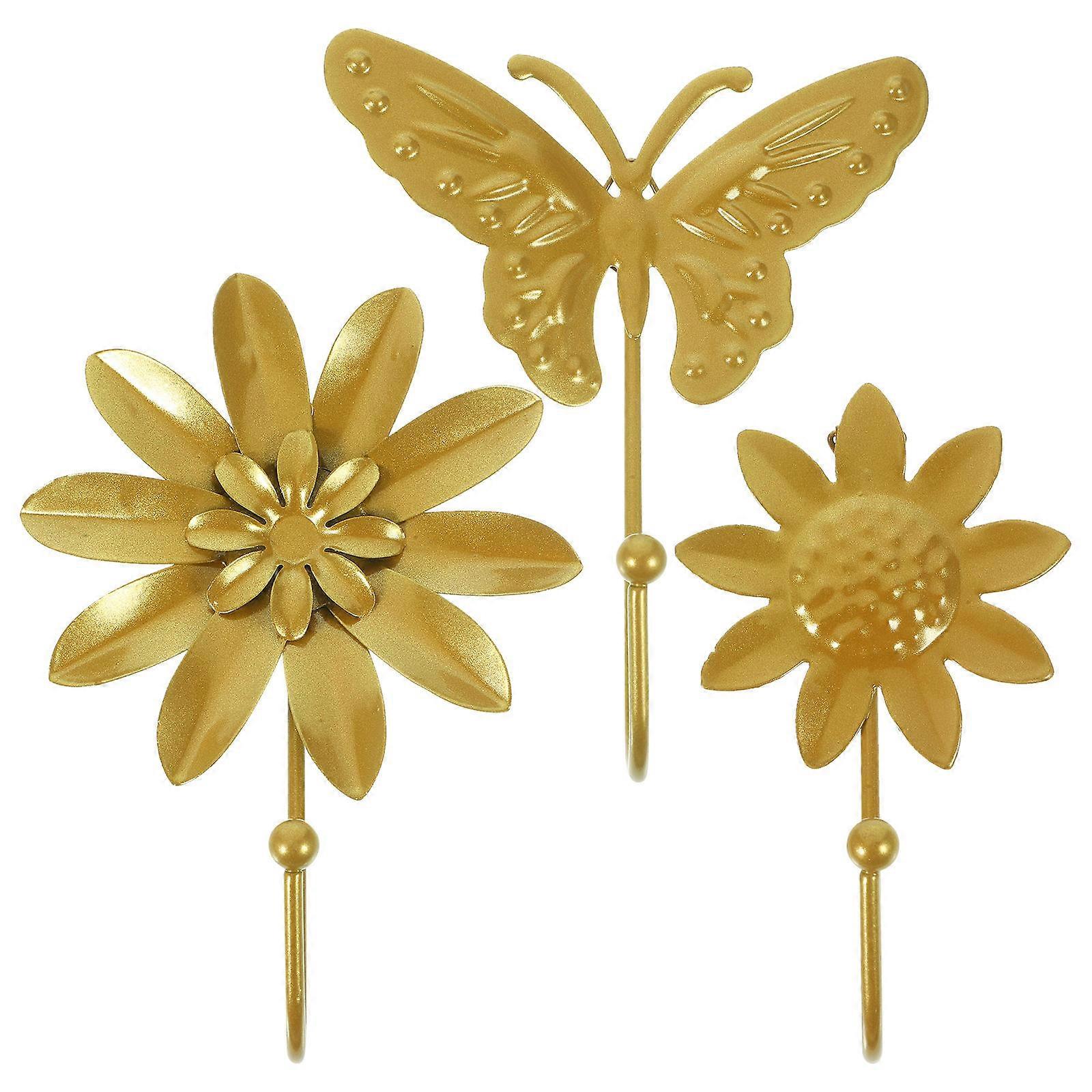 Metal Coat Hooks Wall Mounting Hanging Clothes Entryway Bathroom Kitchen 3Pcs