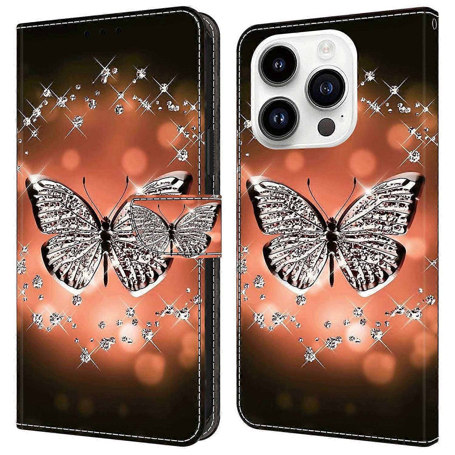 For iPhone 16 Pro Max Case 3D Pattern PU Leather Wallet Phone Cover with Stand