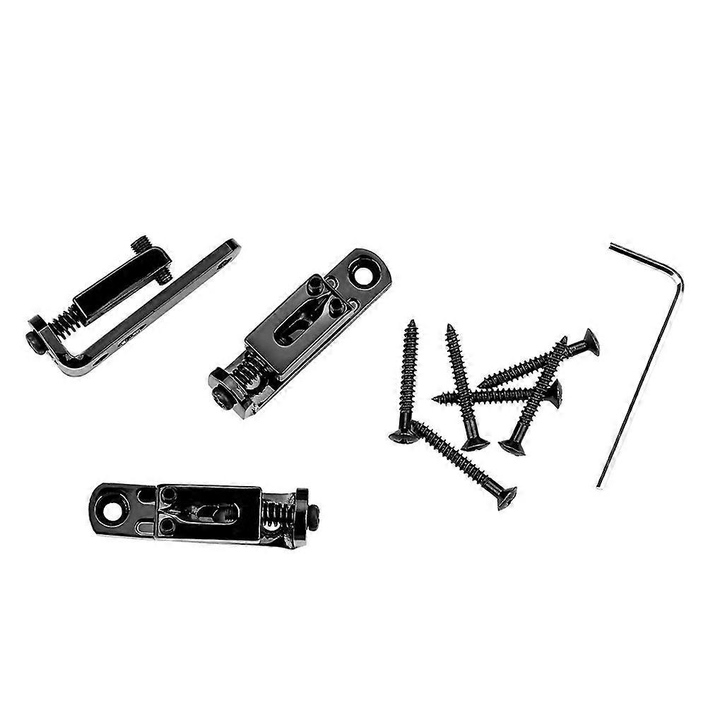 Bridge Saddle Electric Guitar Parts Sleek Fashionable Black 4.20X1.45X1.04CM Prevent String Breakage 3Pack