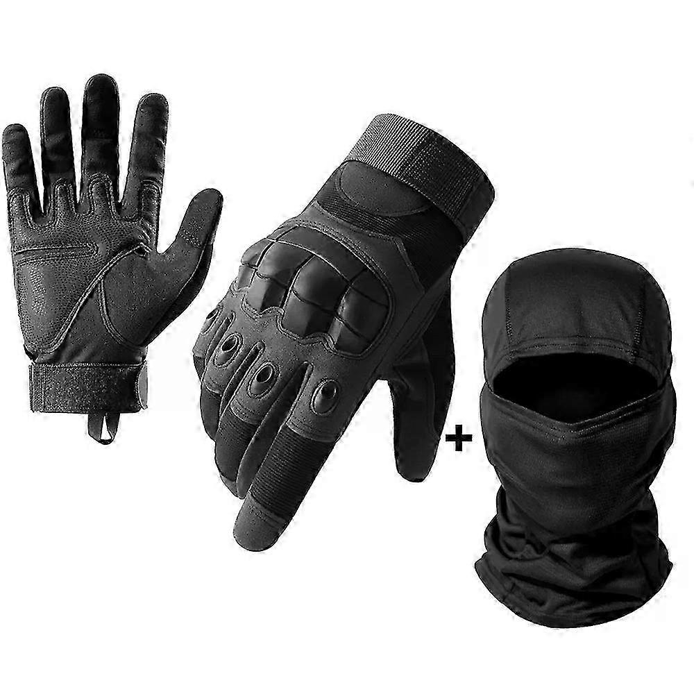Herren Vollfinger Touchscreen Motorrad Reithandschuhe Schutzausrüstung in Schwarz