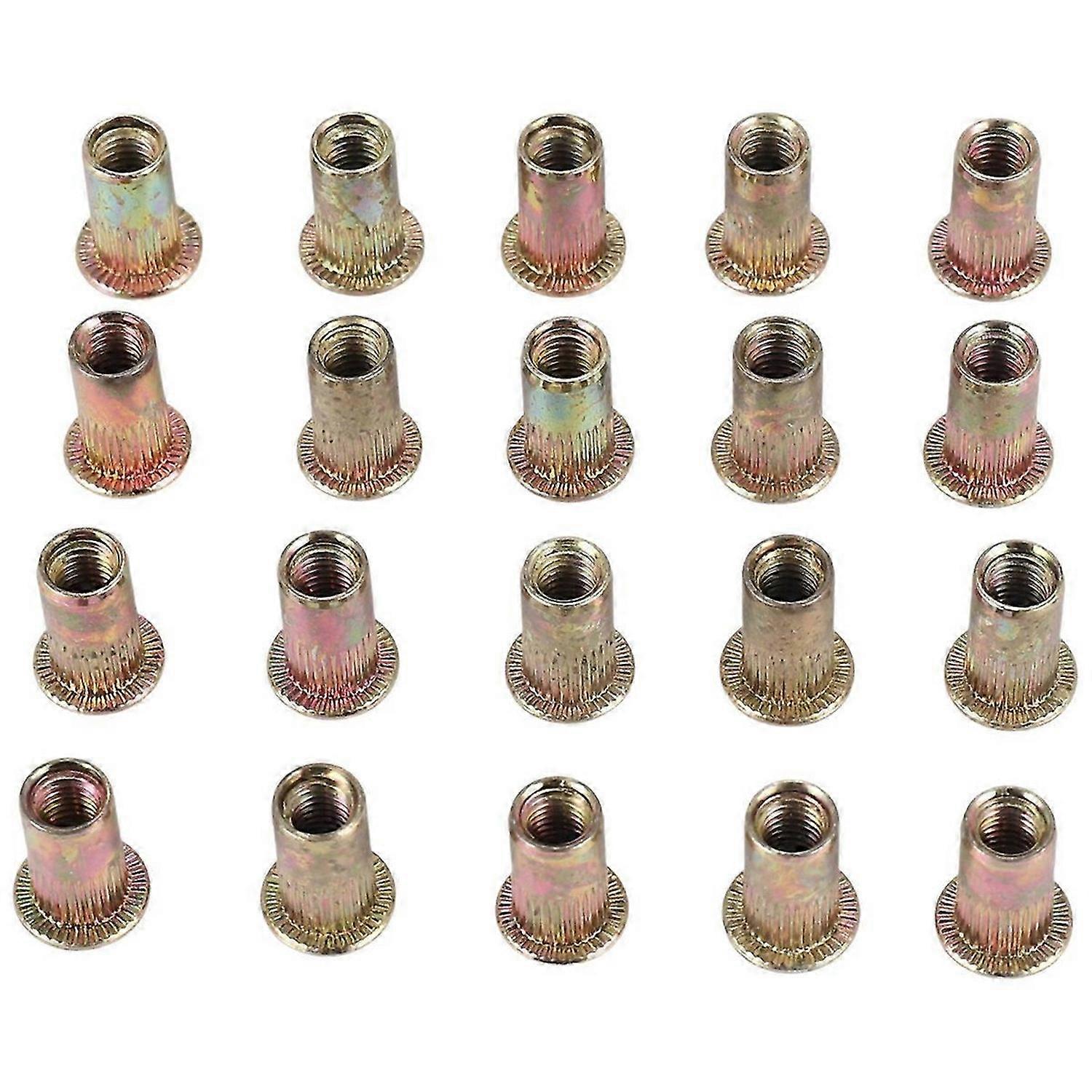 20pcs Flat Head Metric Steel M5 Blind Insert Rivet Nut