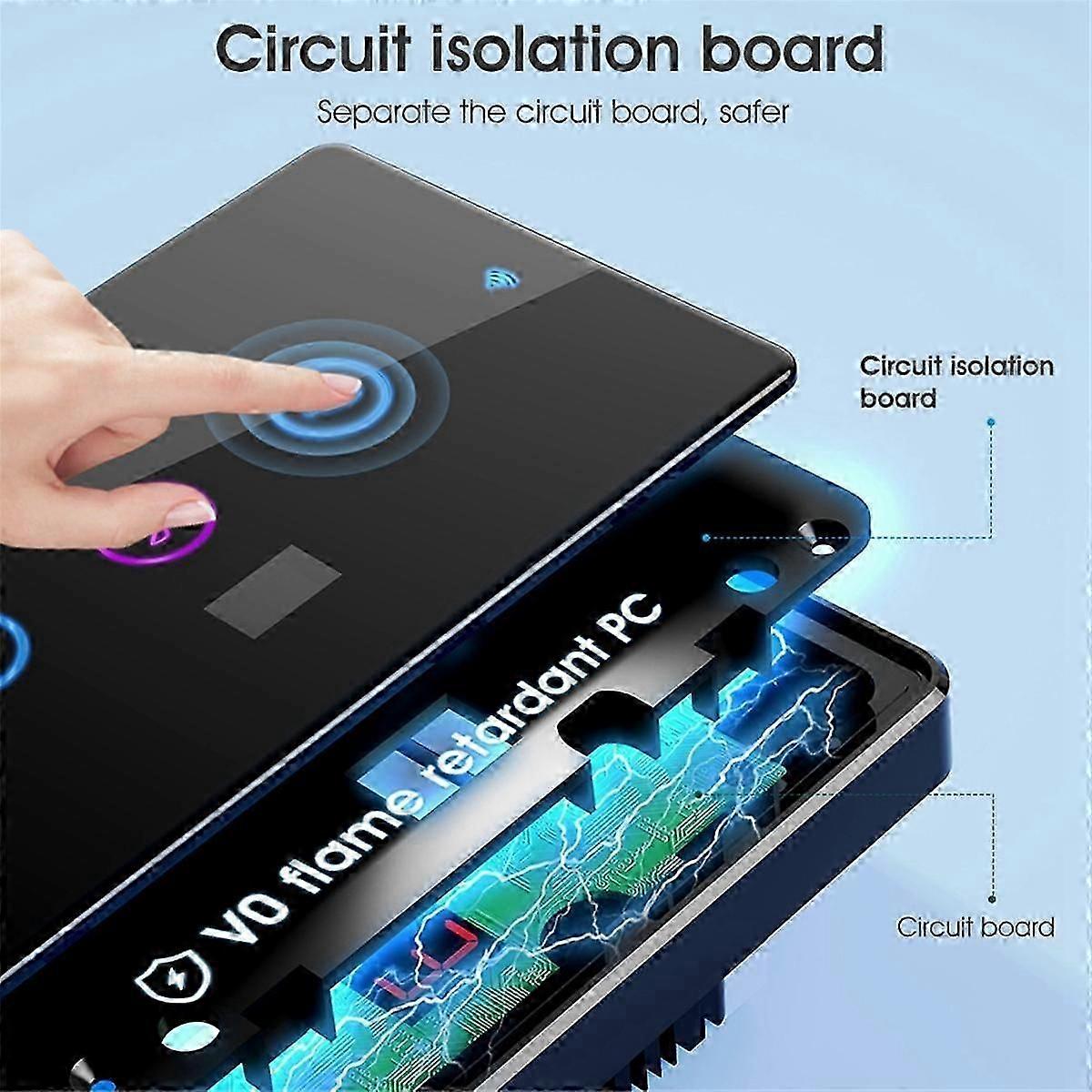 Smart Home WiFi Fan Light Switch Wall Remote Control Touch Panel Switch Tuya APP Voice Timing Contr