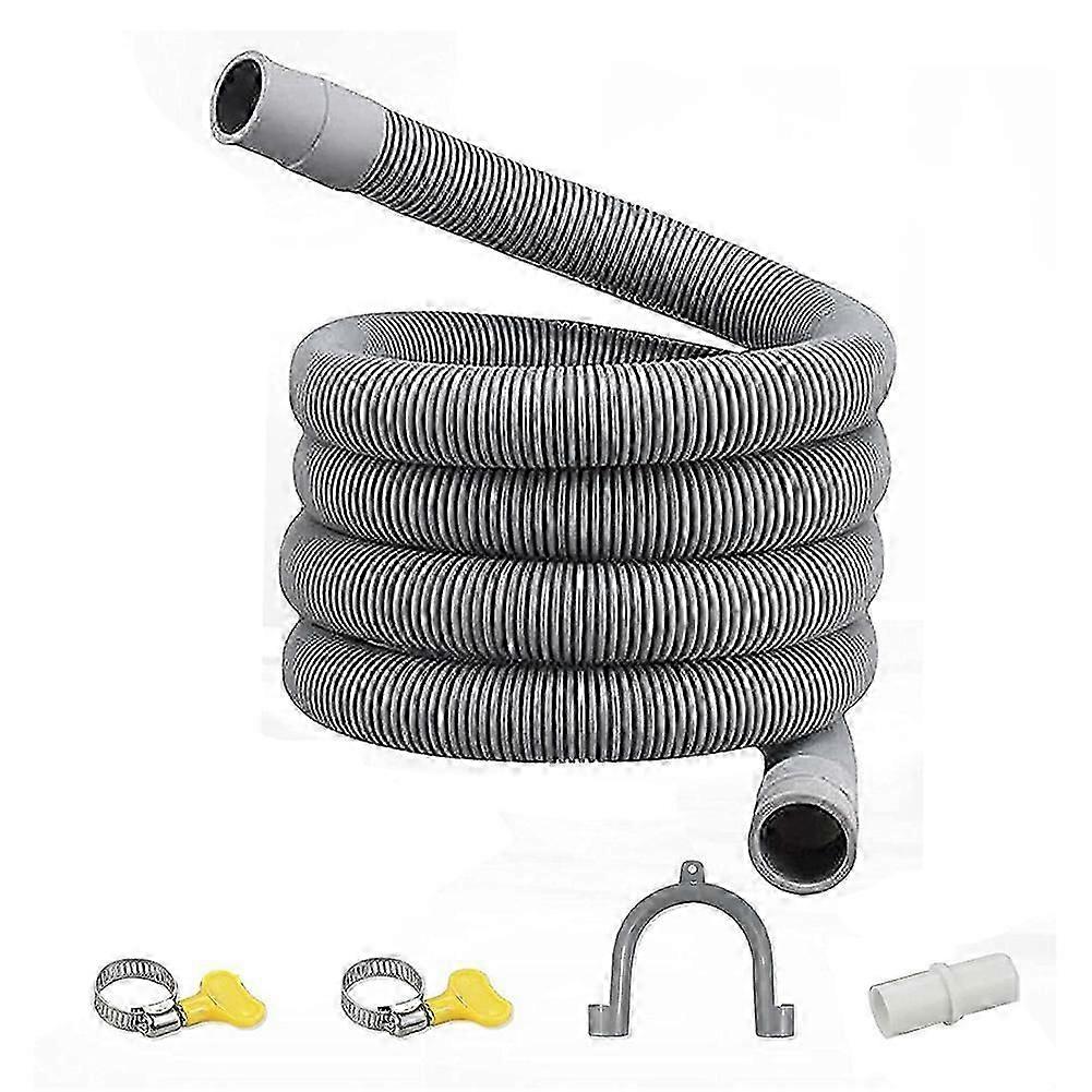 סט הארכת צינור ניקוז צינור מכונת כביסה אוניברסלי 1M, כולל מחבר צינור סוגר וצינור