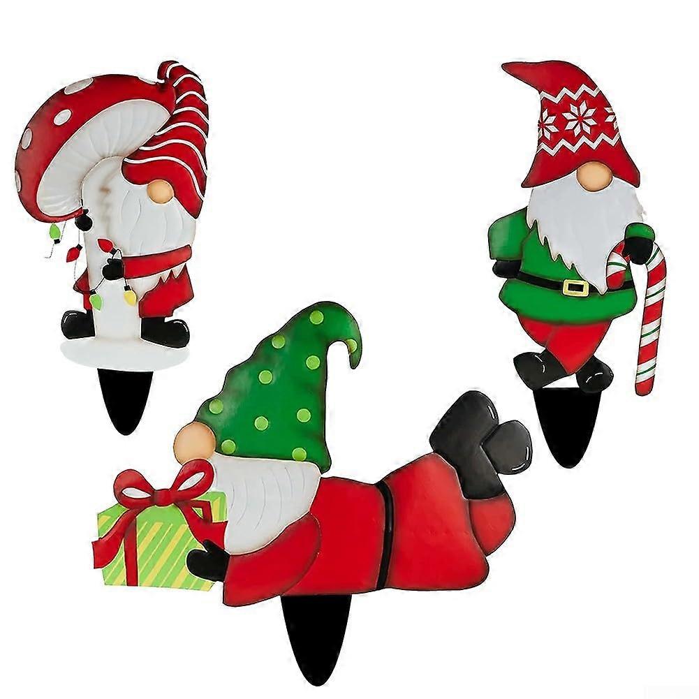 Whimsical metal garden gnomes, for adding character to your garden and outdoor areas.