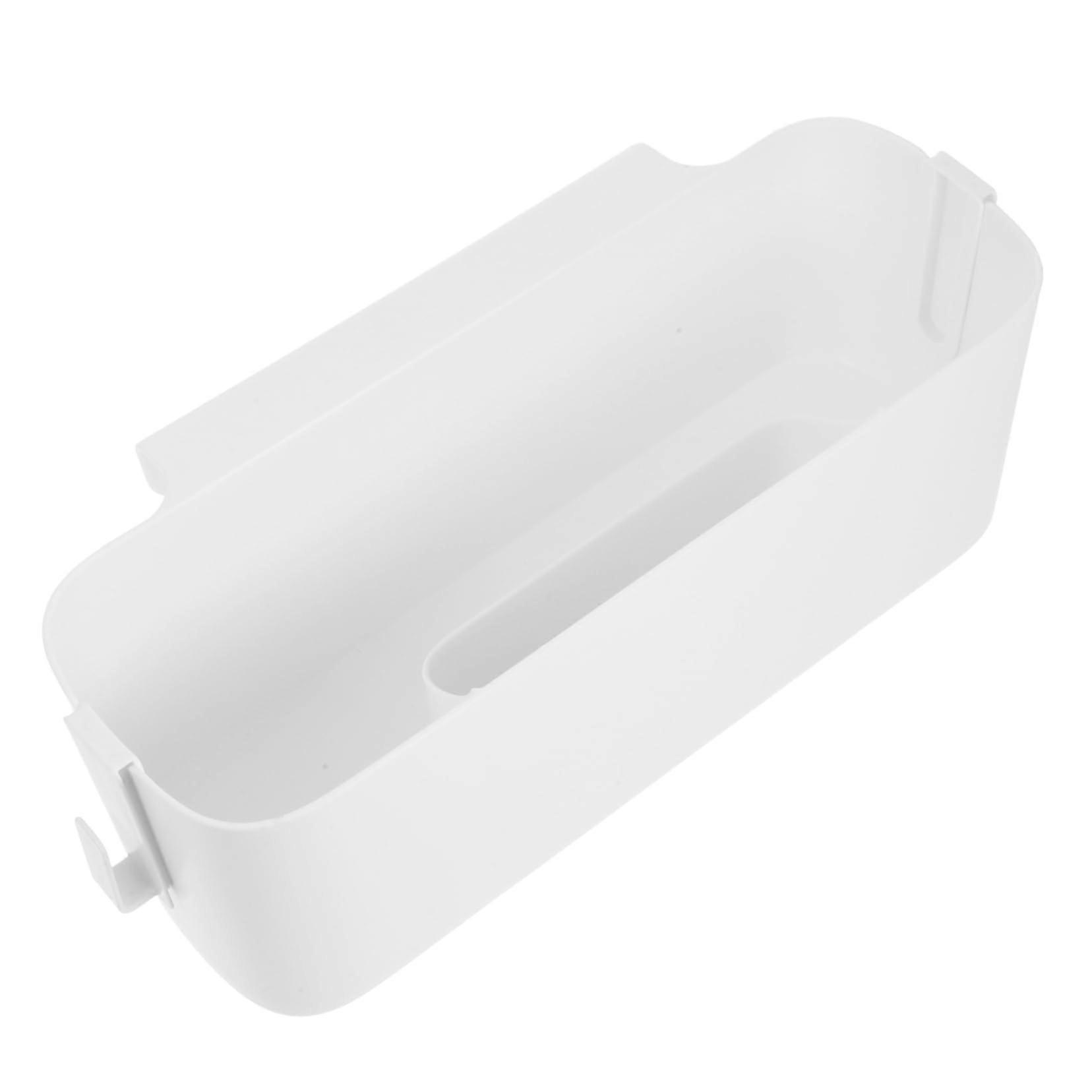 Hanging Kitchen Basket Organizer for Nightstand Storage, White PP Hanging Storage Bin for Dorm Bedside Use