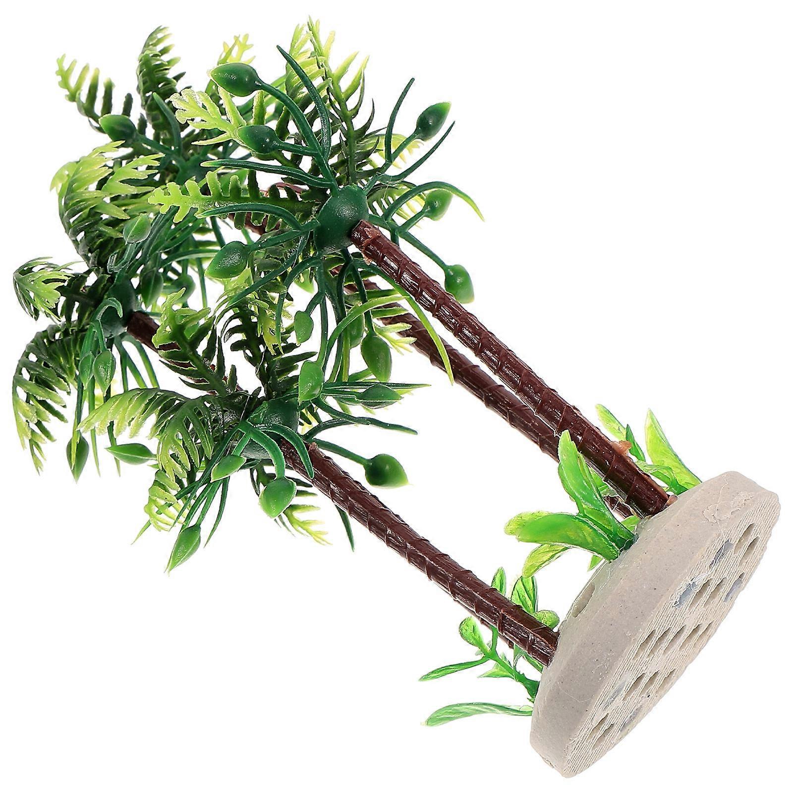Faux Palm Tree Aquarium Decoration – Realistic Lightweight Ornament for Fish Tank Aquascaping & Landscape Design – 4 Pack Set for Vibrant Underwater