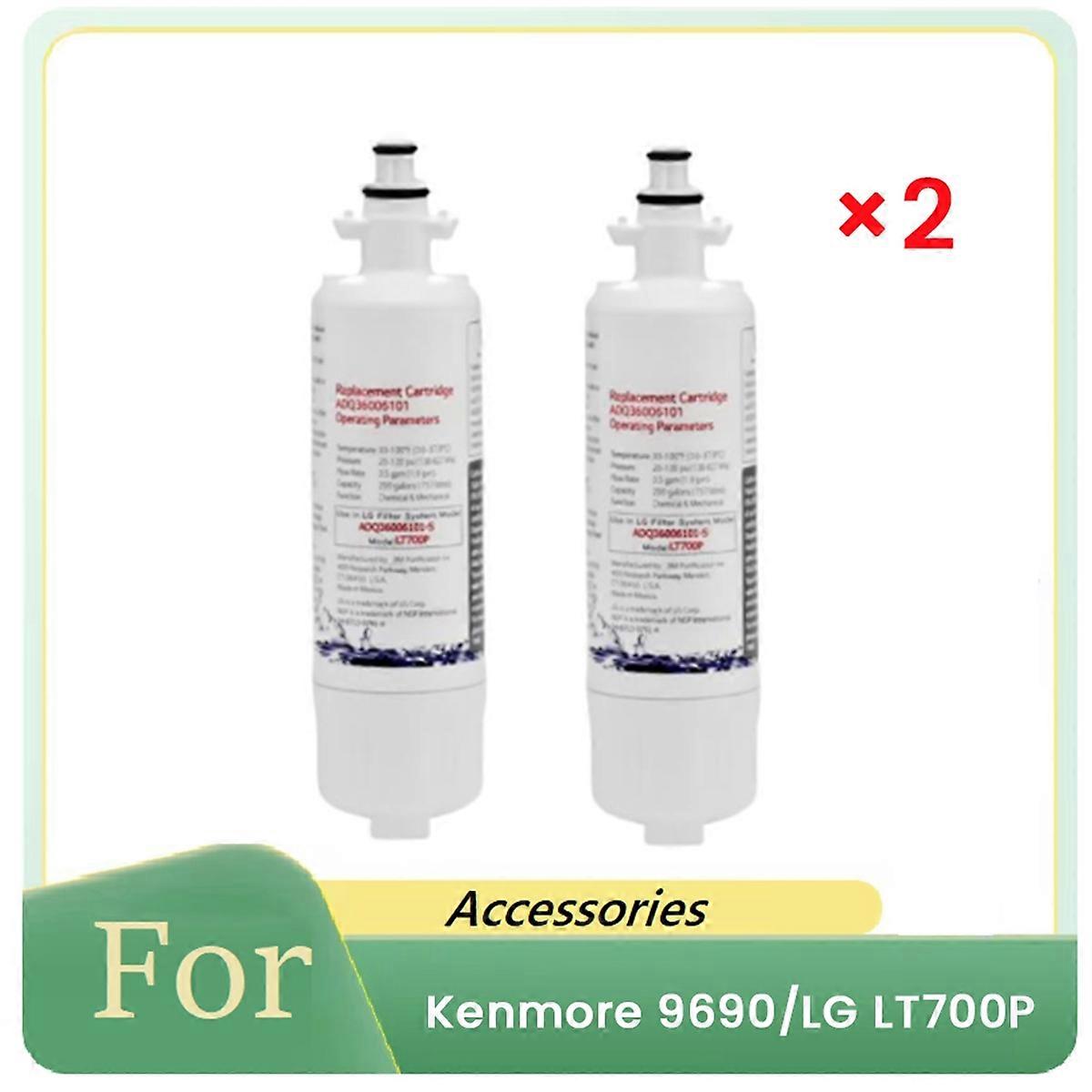 2 Pcs LT700p Refrigerator Filter for 9690/ LT700P Compatible with ADQ36006101 LFX28968ST LFXS30766S