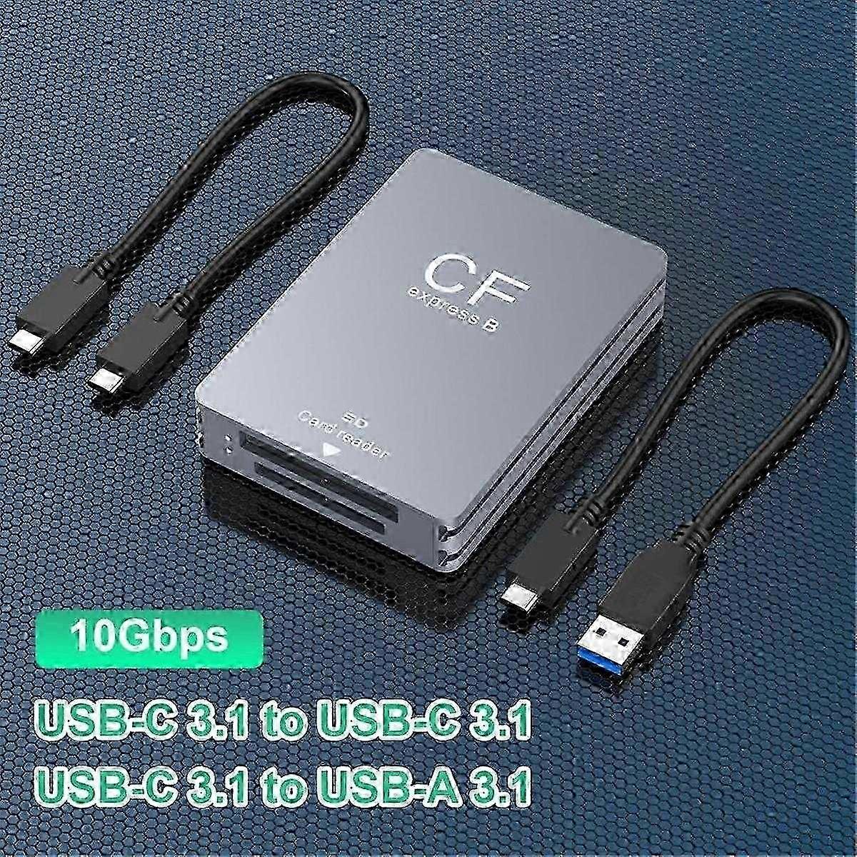 2 in 1 CFexpress Type B SD Card Reader CFexpress Reader USB 3.2 10Gbps Dual-Slot with /A Cable for bs