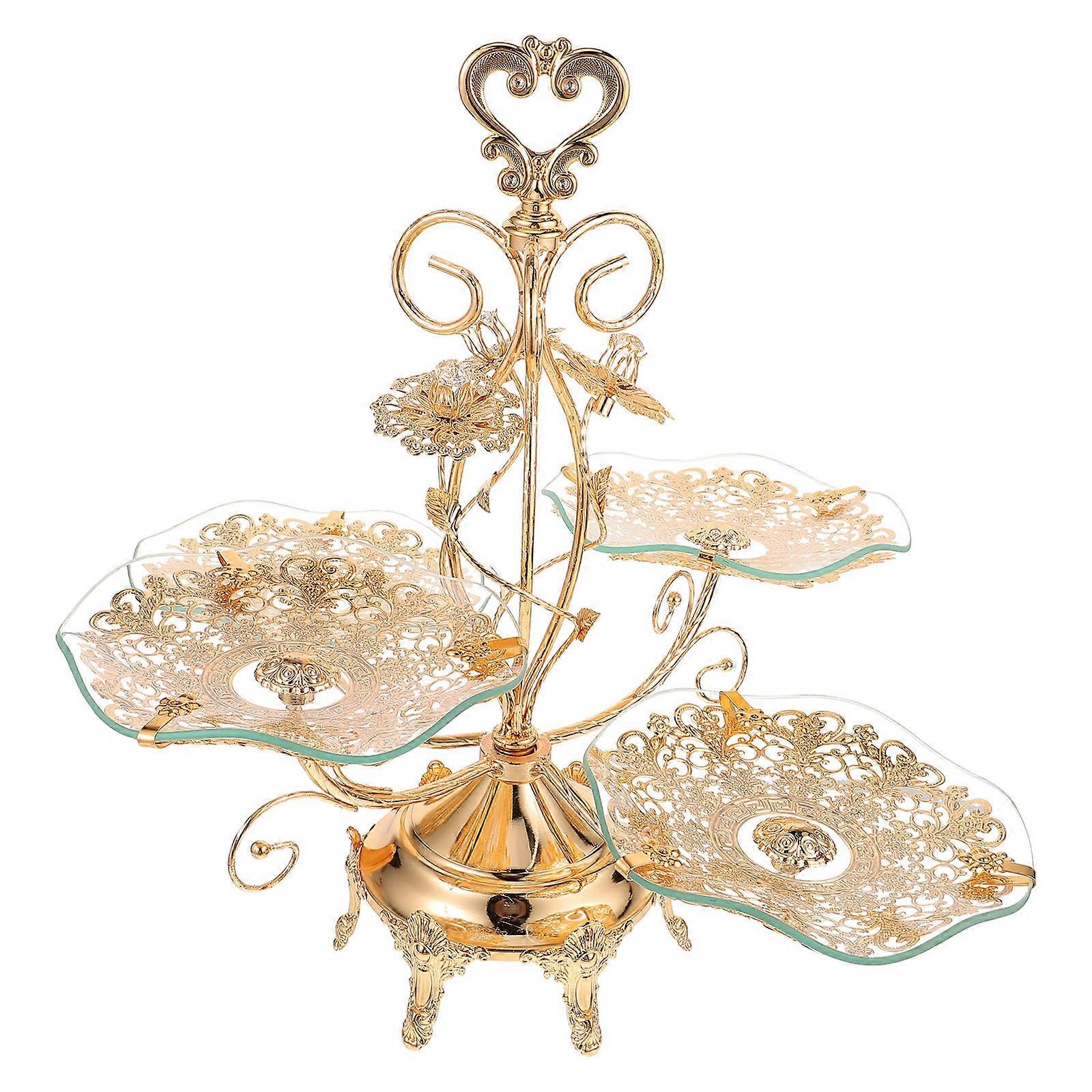 Rotatable Fruit Storage Tray Iron Material Round Use 47x41cm 1Pcs