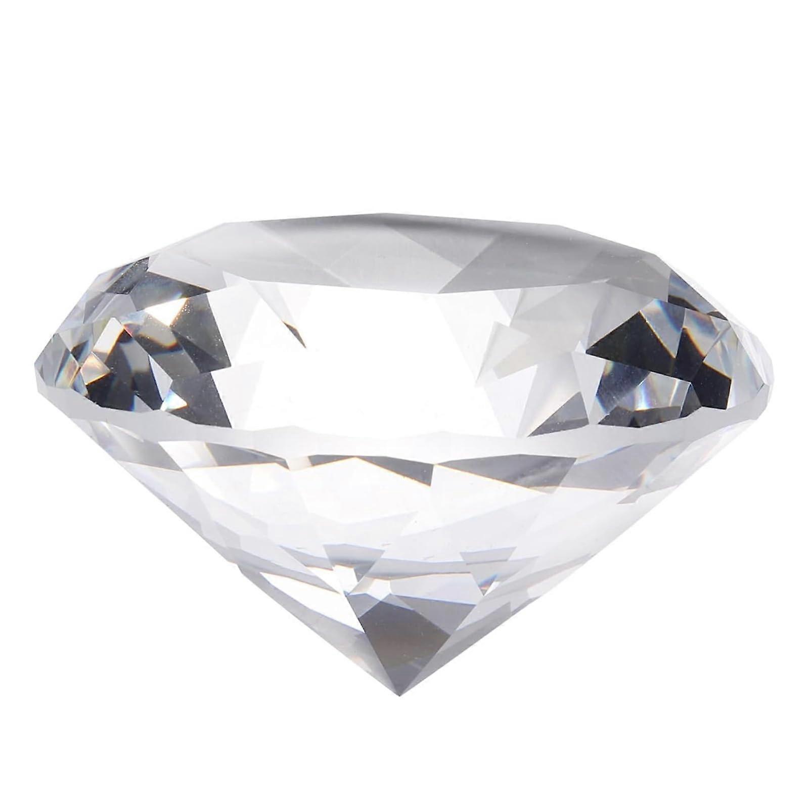 60mm Clear Crystal Diamond Paperweight, Sparkling Artificial Diamond Gemstone Decor for Gifts, Parties, and Home Decor