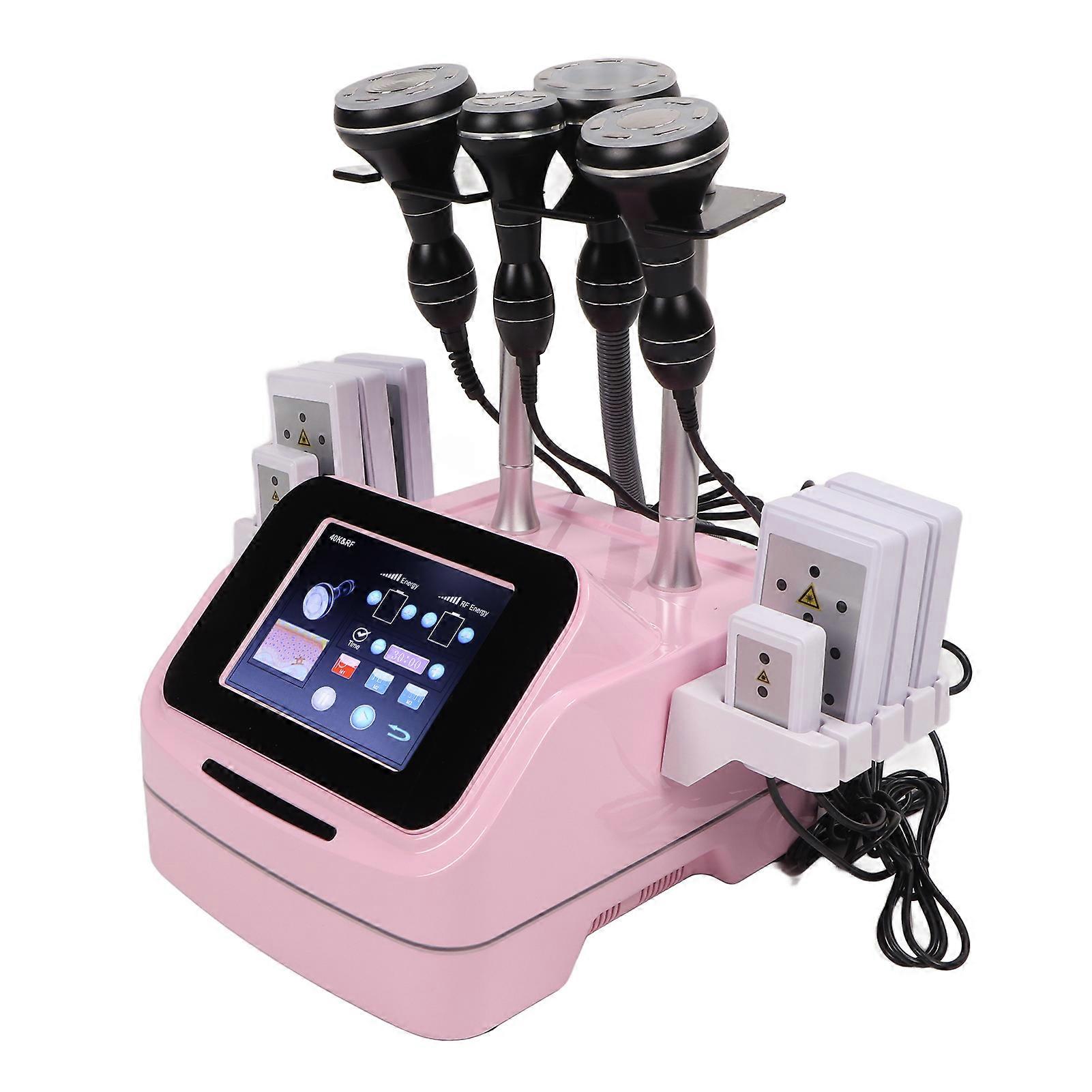 5 In 1 Body Sculpting Machine 40K RF Multifunction Fat Burning Beauty Cavitation Machine Pink AU Plug 220V
