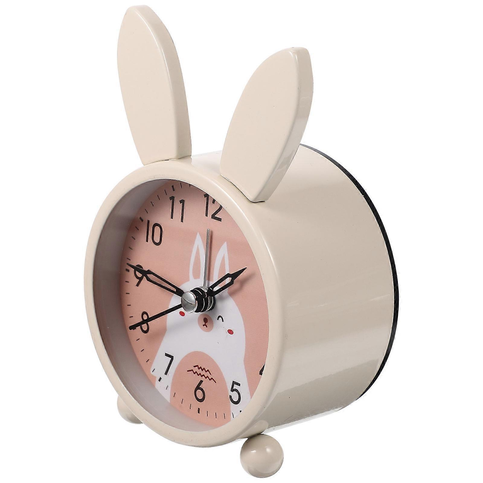 Cute Cartoon Rabbit Desk Clock Silent Luminous Alarm Clock with Night Light for Bedroom Dormitory Decoration Energy Efficient Mute Function