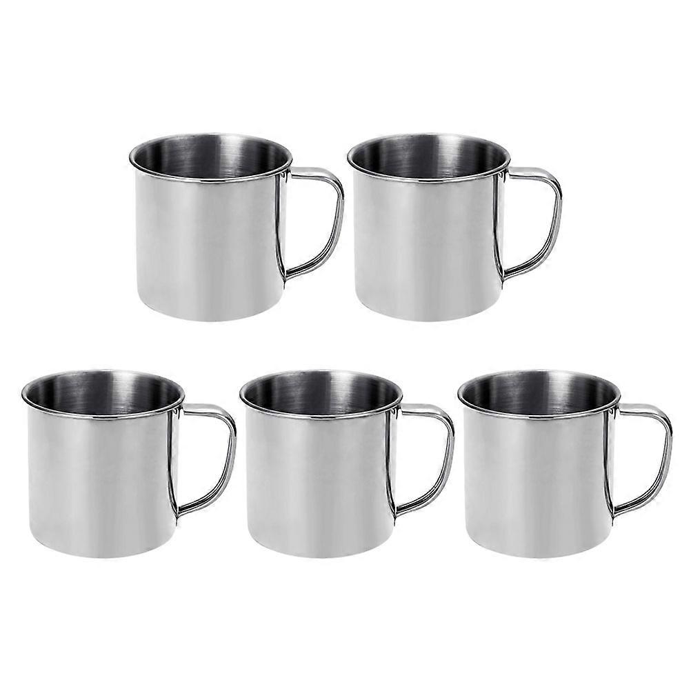 Stainless Steel Cup Household Water Holder Multi-functional Kitchenware Silver 5Pcs