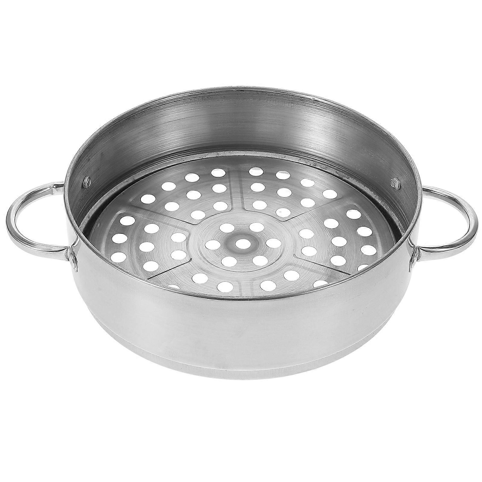 Stainless Steel Round Steamer Basket Thickened Steam Rack for Dumplings Buns Dim Sum Even Heating Drainage Kitchen Accessory for Home and Restaurant