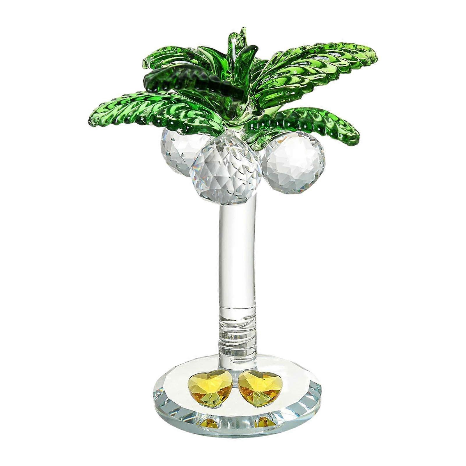 Kokosnussbaum-Ornament, Künstliche Kristall-Kokosnussbaum-Statue für Heimdekoration, Multifunktionaler Briefbeschwerer, Lebendig Design