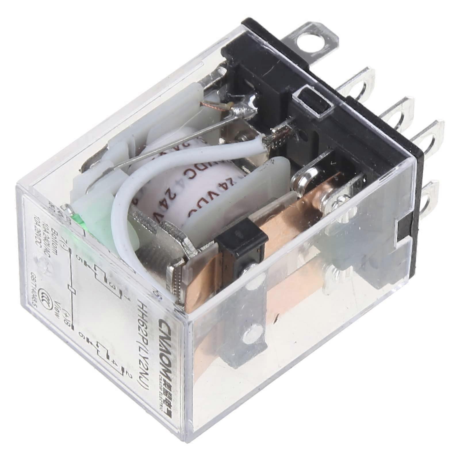 LY2NJ HH62P 24V DPDT Relay with 10A Capacity, 8 Pin Coil, General Purpose Electronic LED Bulbs Compatibility