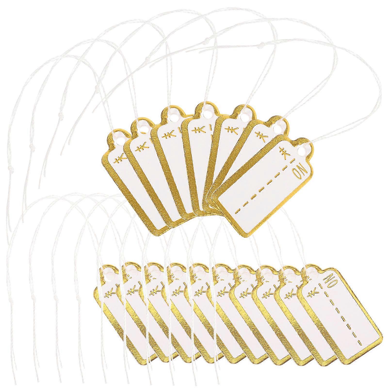 Jewelry Price Tags with String, Blank Marking Tags for Clothing, Crafts, and Retail Displays, Durable Paper Material, 500pcs