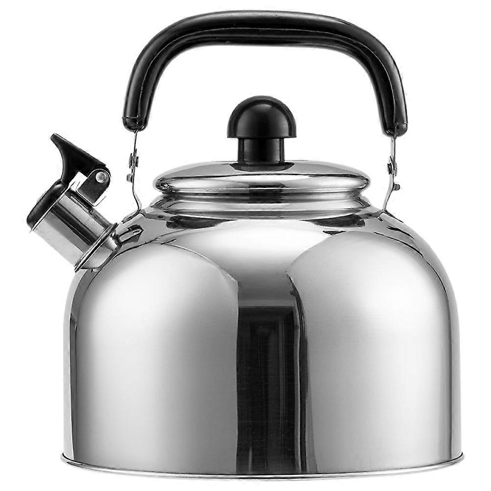 Stainless Steel Whistling Teapot for Kitchen Use with Heat Resistant Handle and Large Capacity Silver 4L