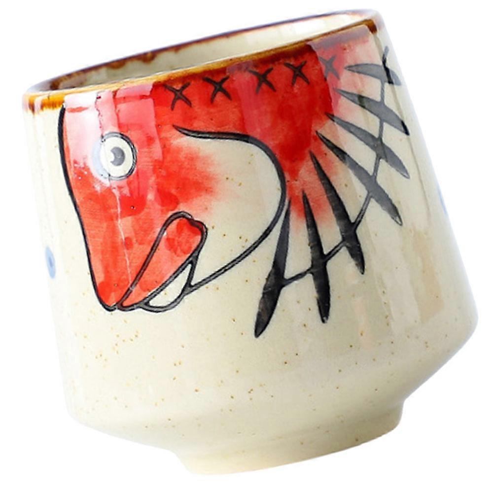 Japanese Tea Cup Traditional Ceramic Cup Comfortable Grip Prevents Scalding Assorted Color 8x8cm 1Pcs