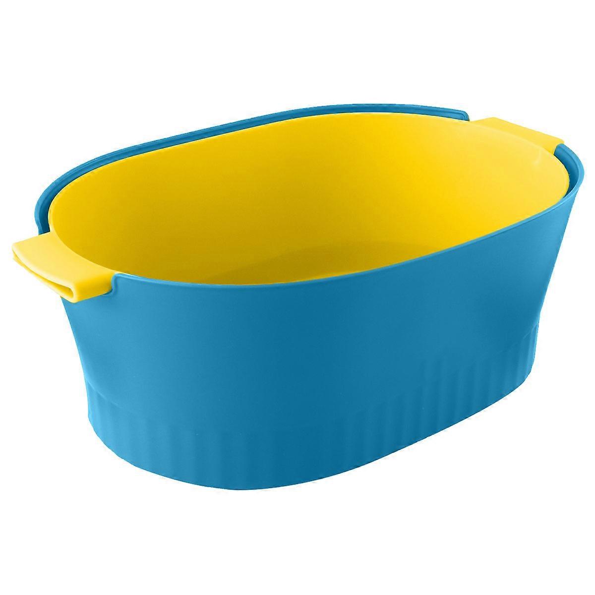 Blue Doublelayer Drain Basket for Kitchen Use Material with .2x7.9 Inches