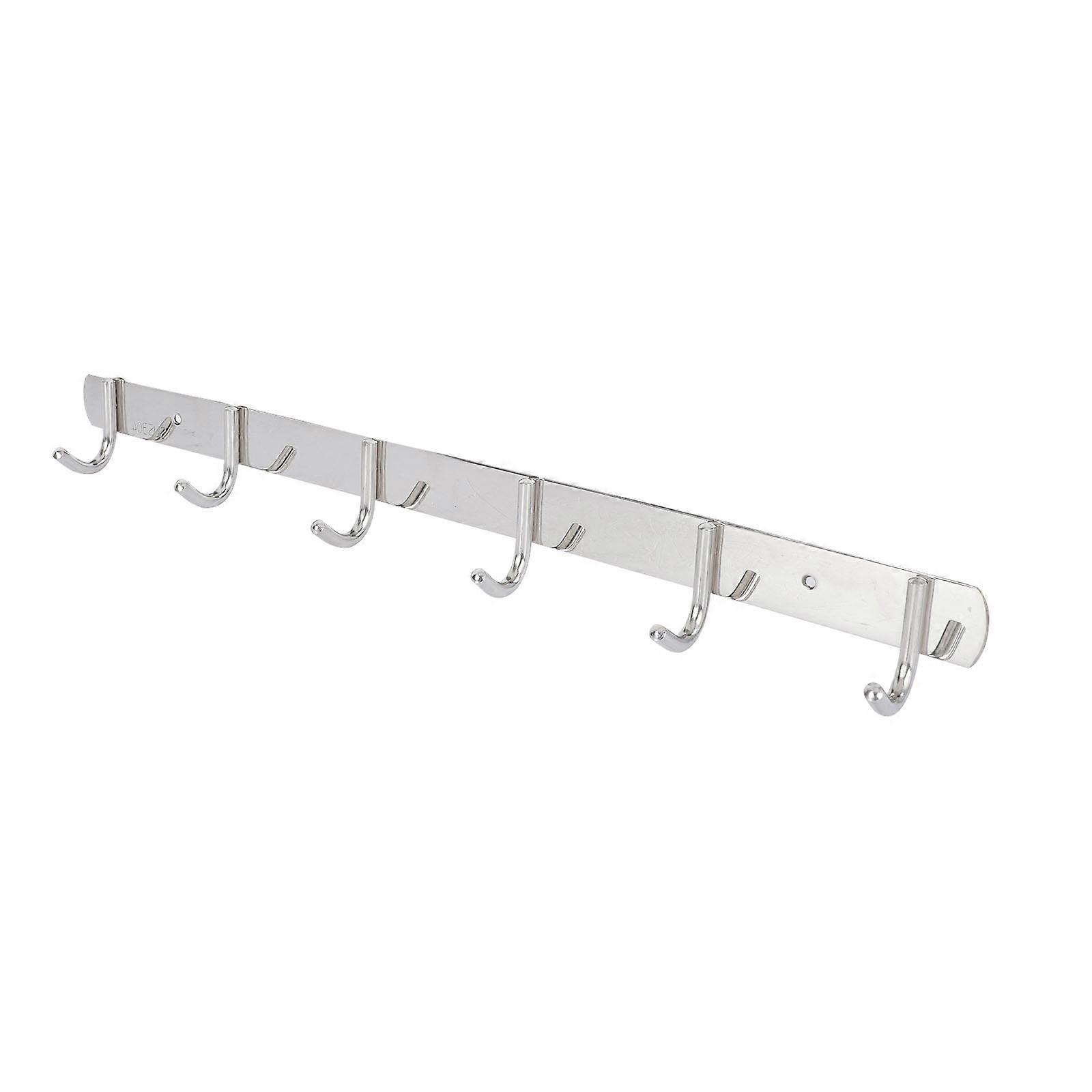 Stainless Steel Multi-function Wall Hook for Hanging Clothes Towels and Accessories Silver