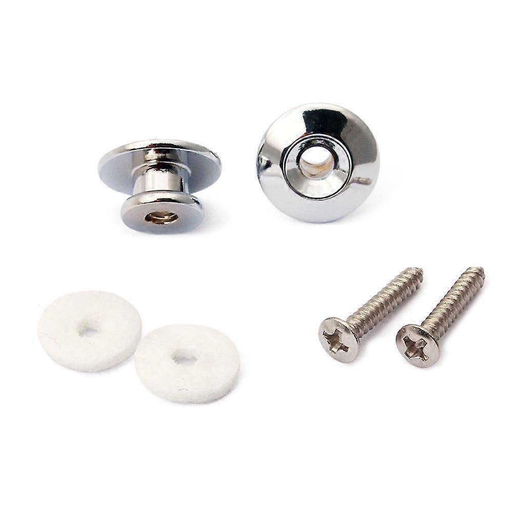 Mushroom Head Guitar Strap Lock for Secure Use with 2Pcs Silver Buttons