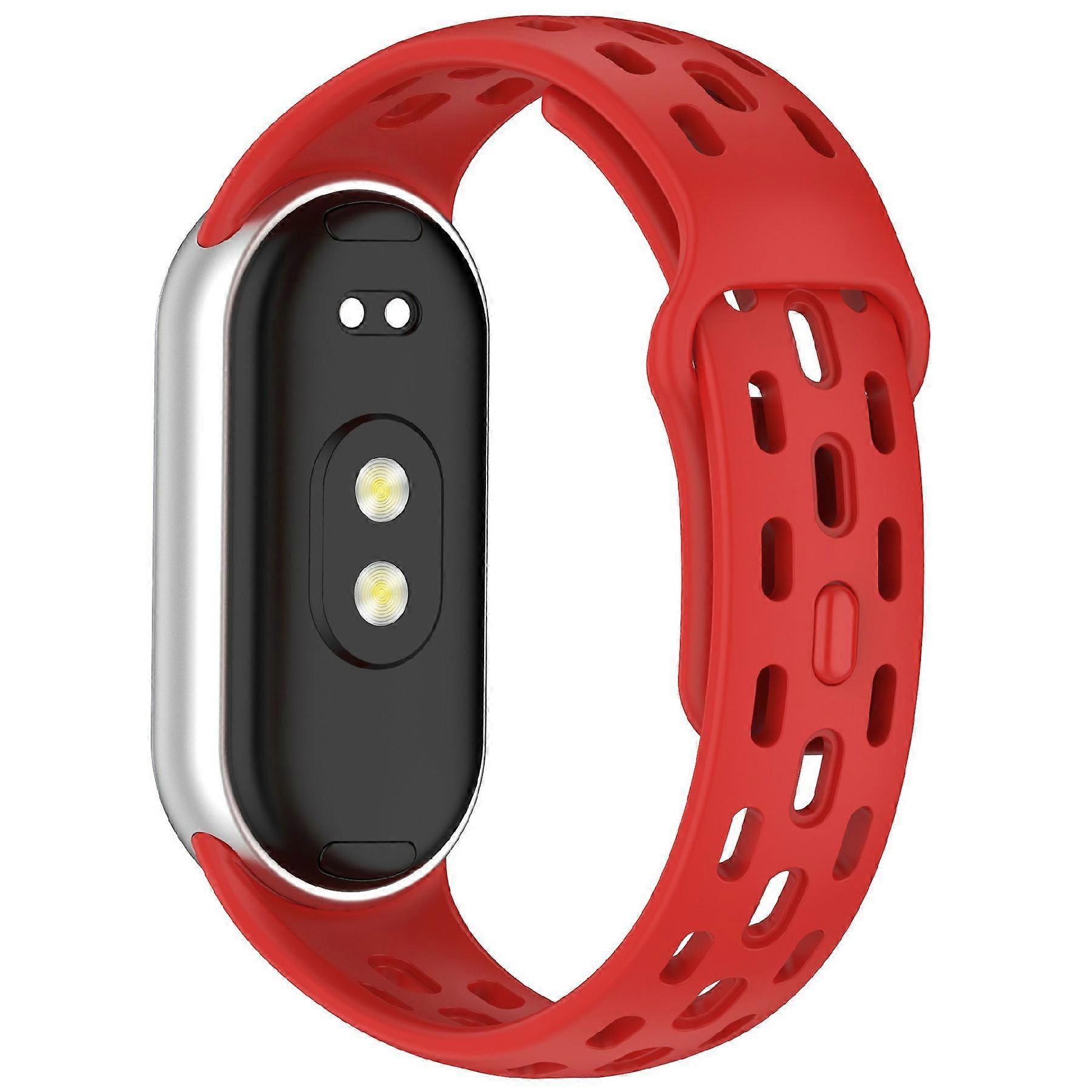 Óraszíj a Xiaomi Smart Band 10 9 8 lyukú kialakításhoz állítható TPU szíj piros