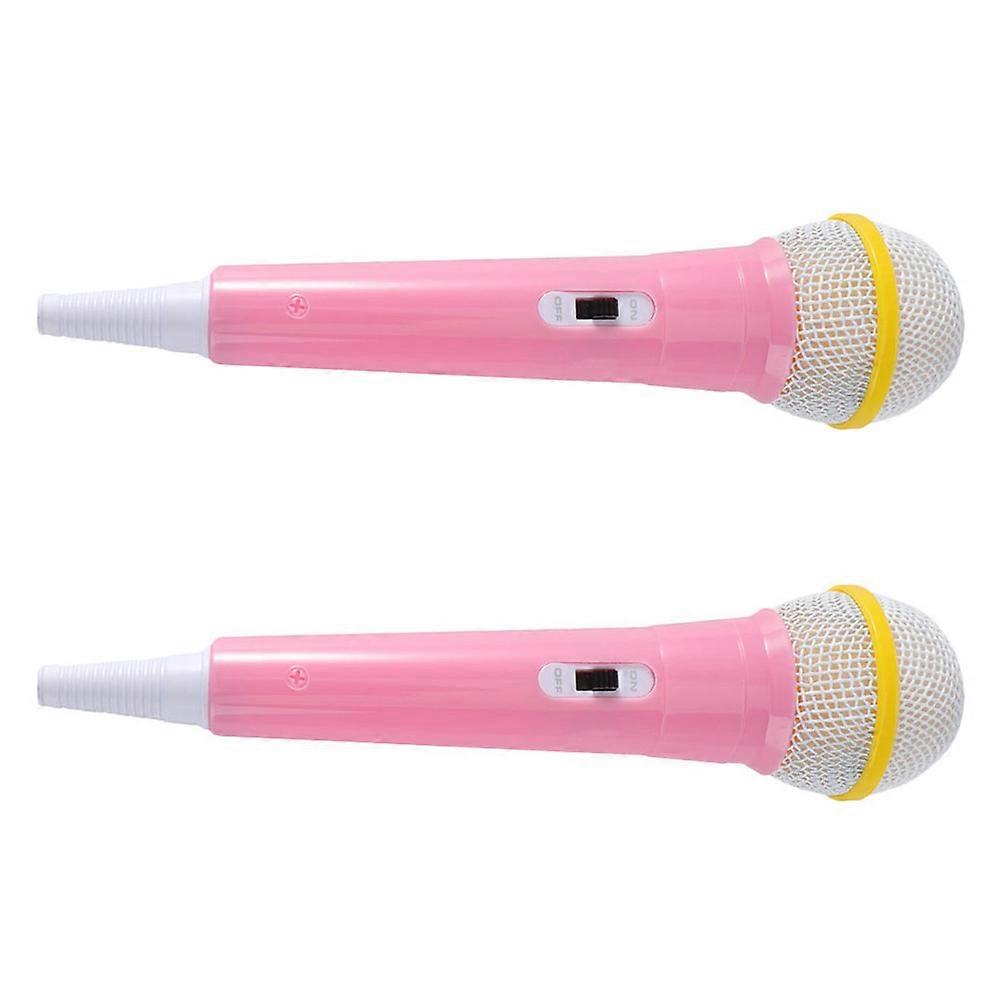 Interactive Kids Microphones Toy Design For Stage Performances .50X5.00X5.00CM Portable Microphone Toy 2Pcs