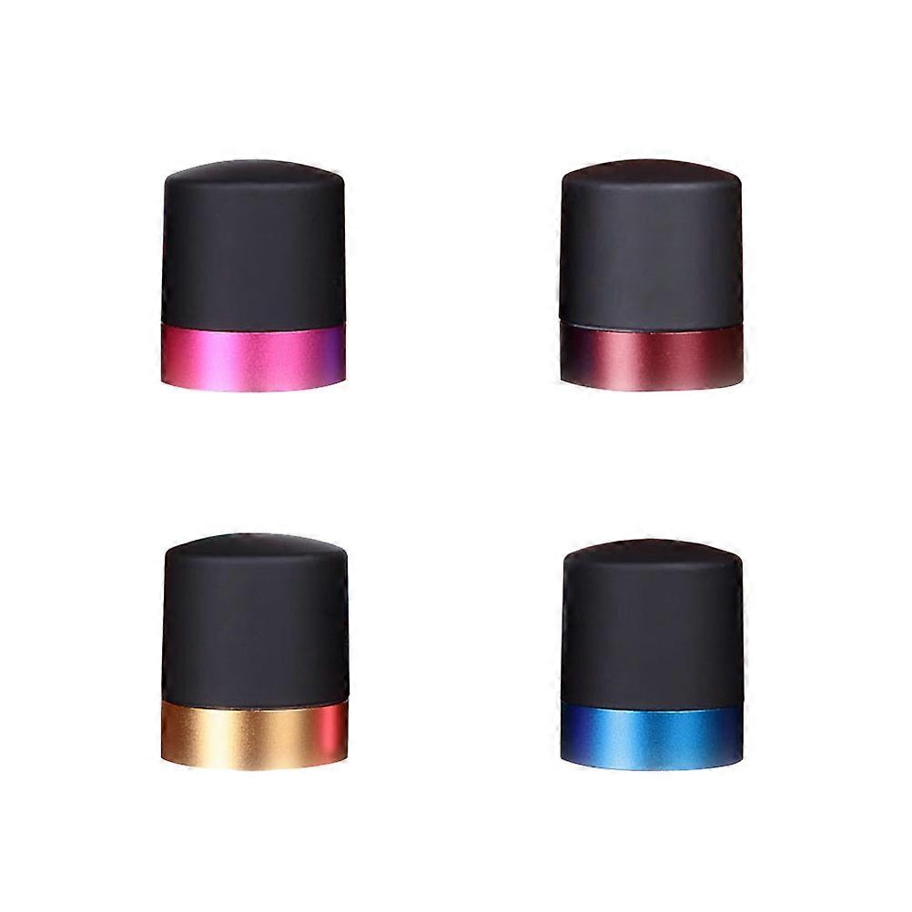 4PCS Silicone Stoppers Reusable Sealer for , Beer, Soda Keep Beverages Fresh with Colorful Caps (Random Color)