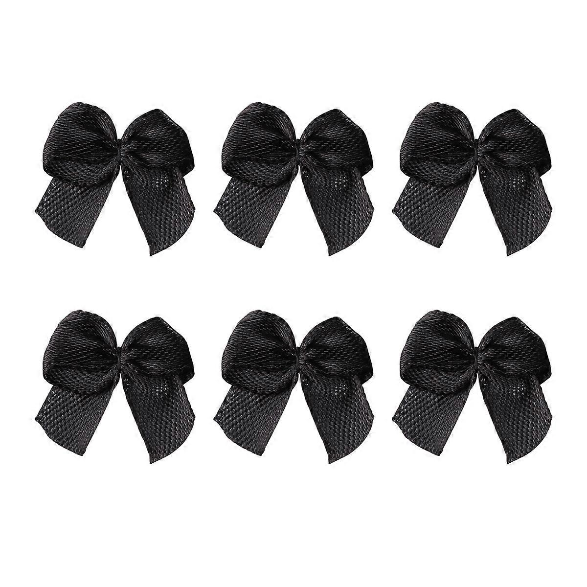 Handmade Hair Bows for Girls Made of Ribbon in Black Color for Decorating 60 Pieces