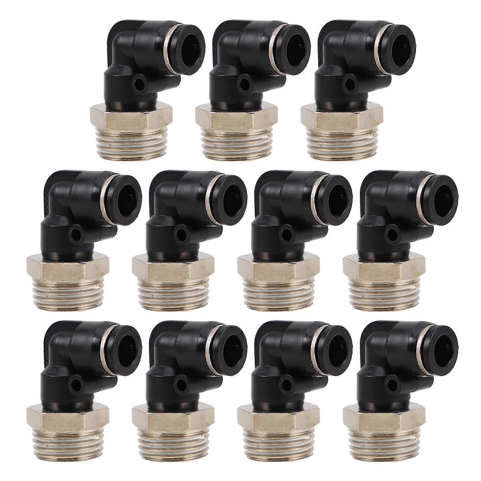 Air Hose Connectors Sealing Performance Versatile Compatibility Pneumatic Push To Connect Elbow Laboratory Use 10Pcs