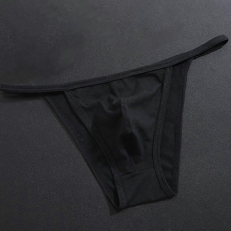 Men Sexy Solid Color Low-Rise Thong Briefs Solid Color Breathable Underwear