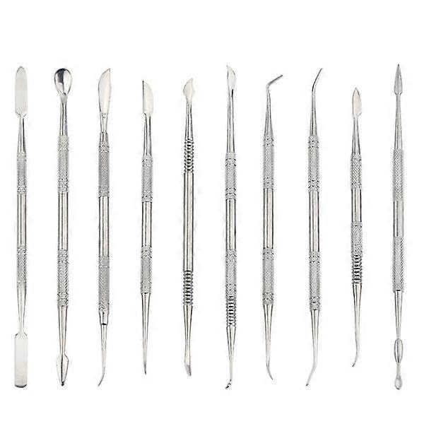 10 ks Nerezová ocel voskové řezbáři Špachtle Pick Set Hliněné keramické sochařské nástroje