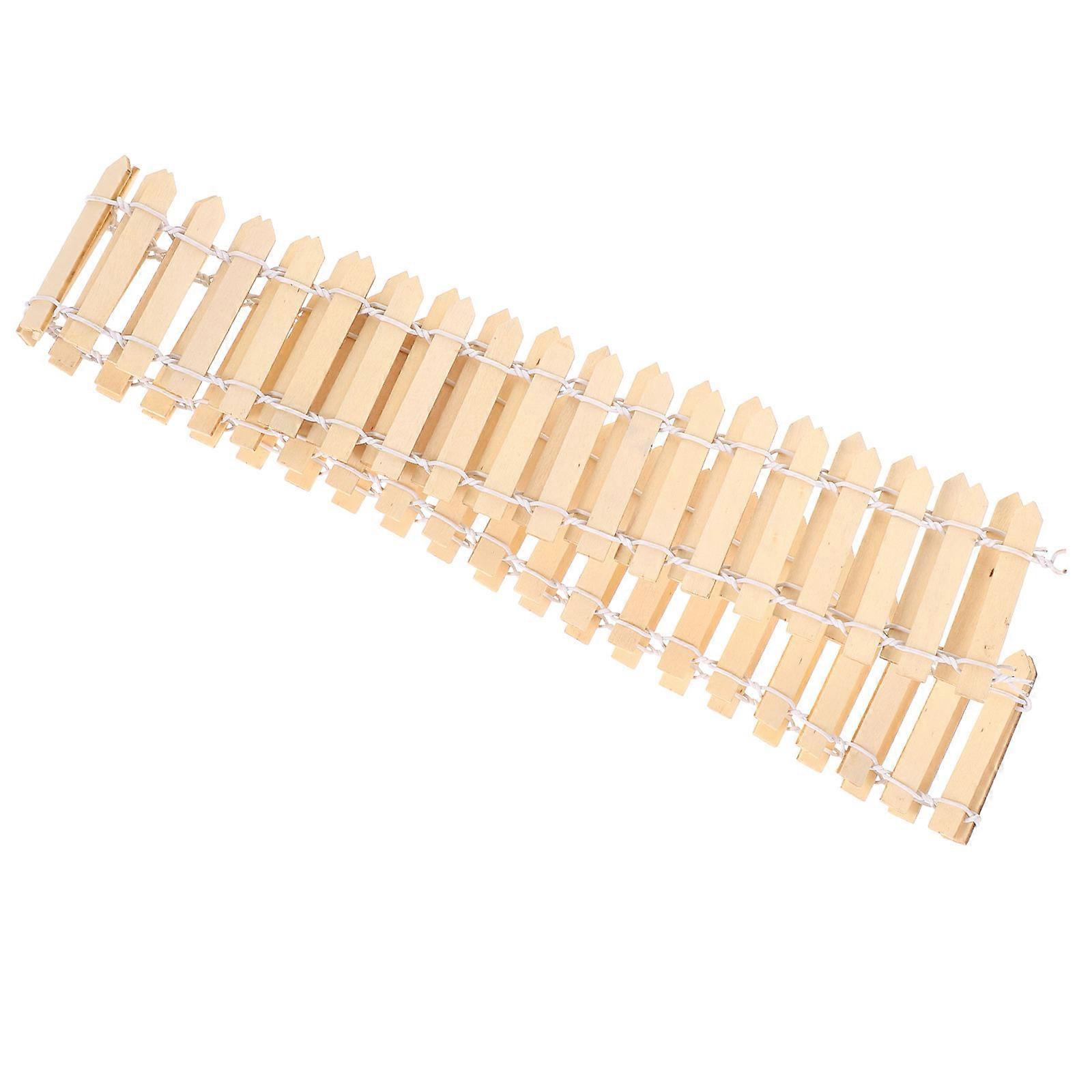 Wood Mini Garden Fence for Decoration Light Yellow Safe Durable with Delicate Appearance 7.87 Inches