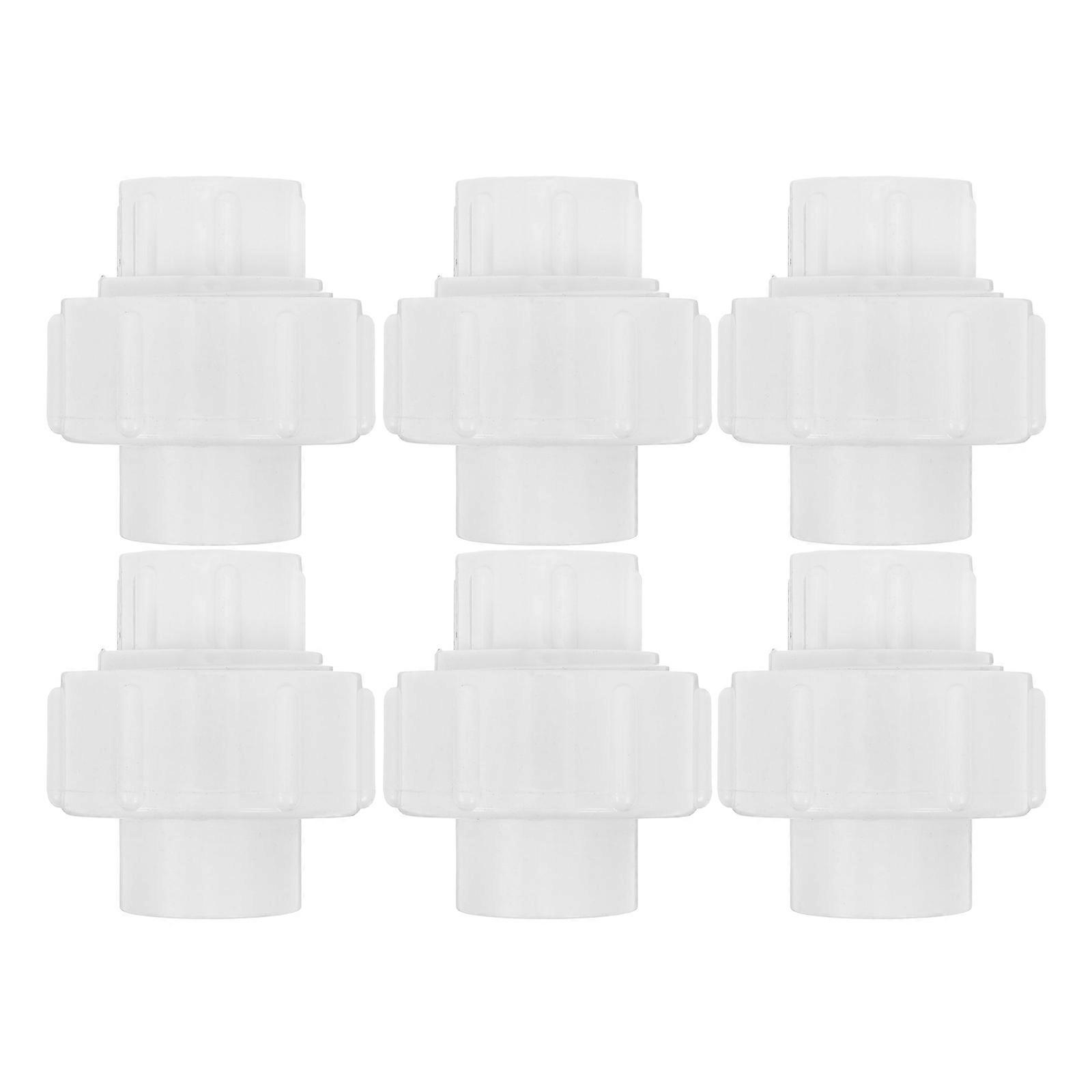 Durable PVC Pipe Connector for Water Tanks Excellent Sealing Performance Easy Installation White 6Pcs
