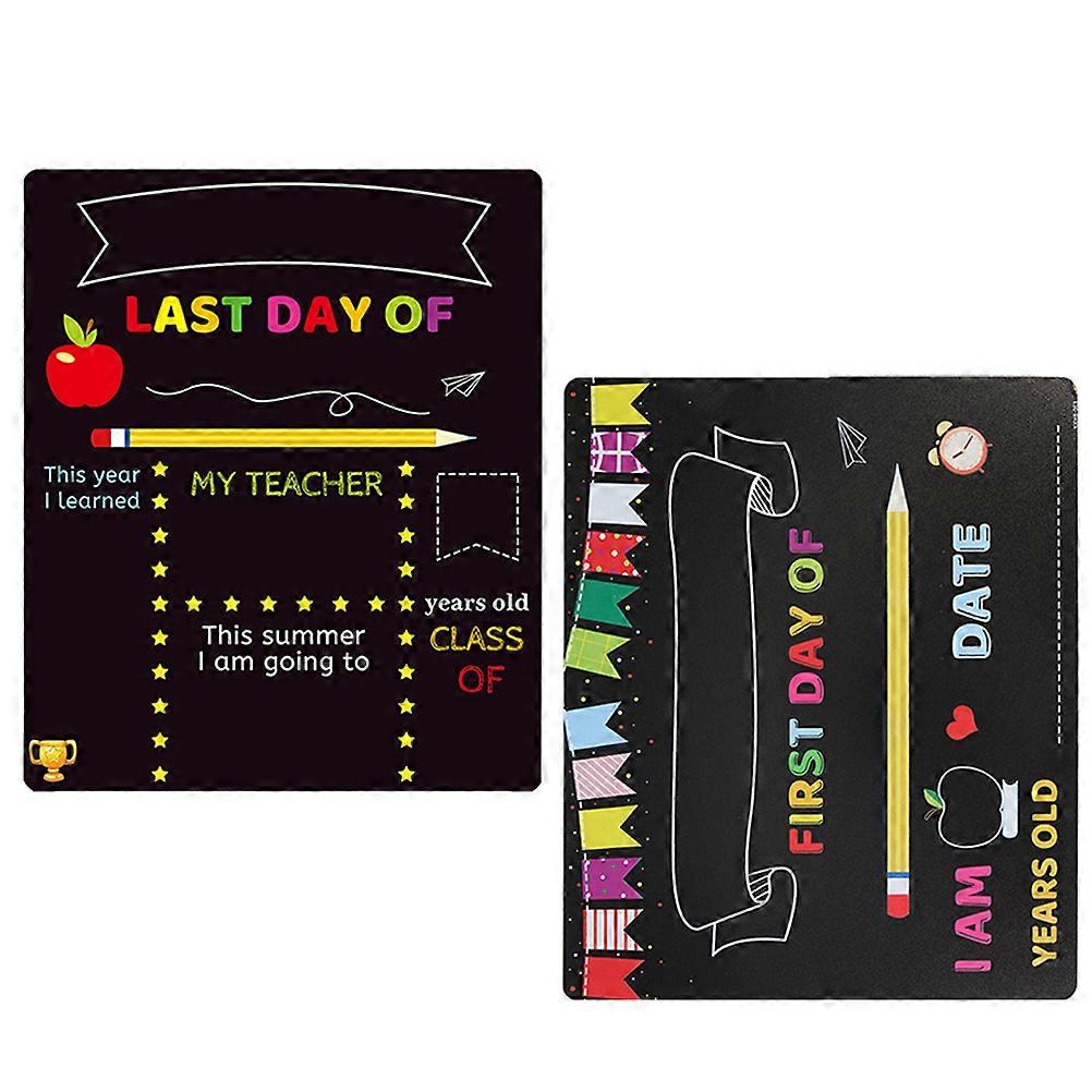 Back-to-School Chalkboard Signs Made of PVC for Kids Use Assorted Color 2 Pieces 13.8x19.7 Inches