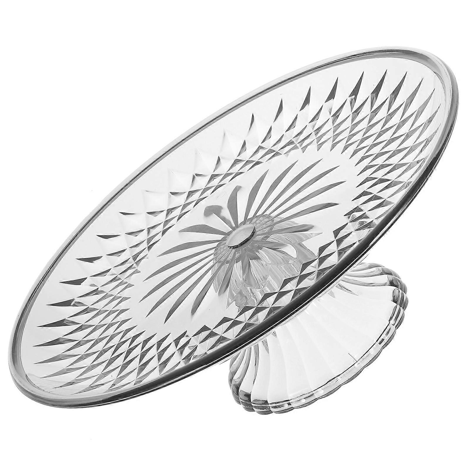 Acrylic Footed Fruit Serving Tray Gray Multi Function Snack Storage Bowl for Home Restaurant Candy Plate Transparent Dessert Container