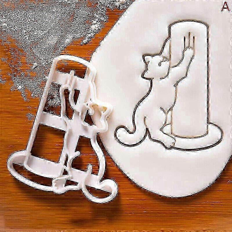 3Pcs Cat Cookie Cutter Kit, Kitty Butt Mould for DIY Biscuit Baking