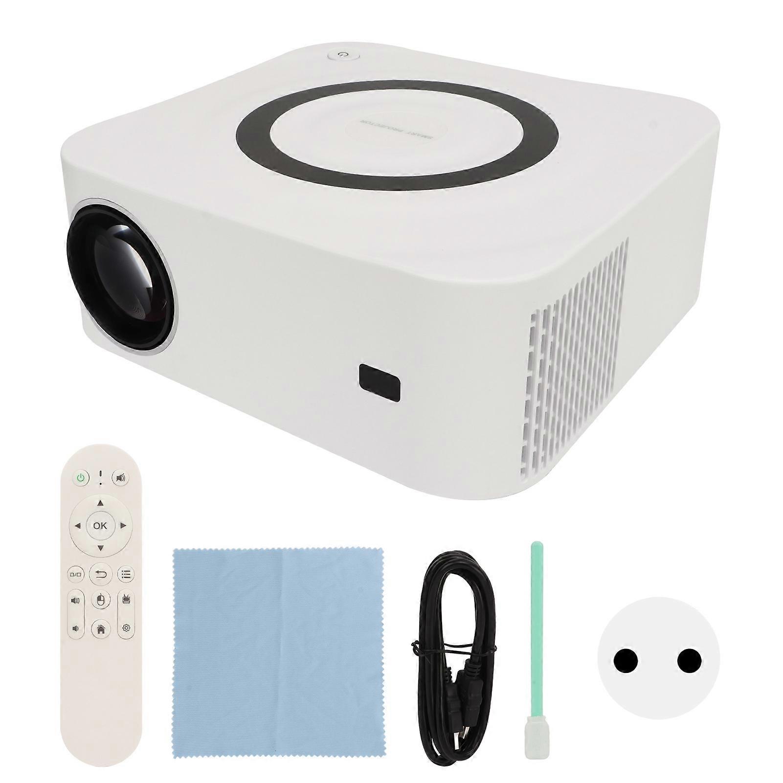 Bluetooth Projector 2.4G 5G WiFi 1080P Support Phone Screen Cast Video Game Projector with Remote Control 100‑240V EU Plug