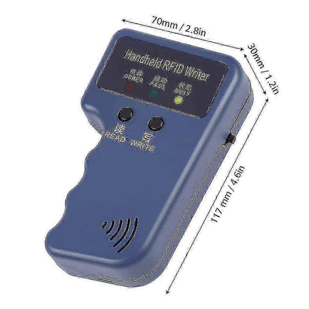 Handheld 125kHz RFID Reader Writer & Duplicator with 10 Cards - Portable Blue Card Cloning Device for Easy Data Management